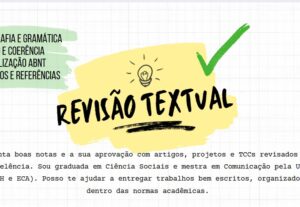 Eu vou fazer a revisão de seu texto.