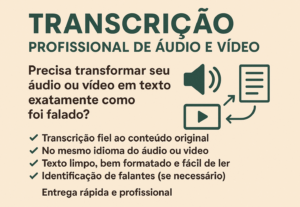 Eu vou transcrever seu áudio ou vídeo em texto