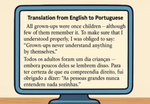 Eu vou traduzir qualquer texto de inglês para português