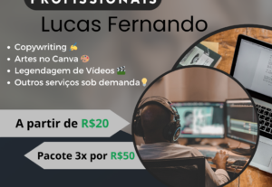 Eu vou fazer Serviços Criativos, Copys, Canva, Legendagem