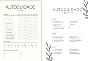 Eu vou fazer checklist de autocuidado pra imprimir