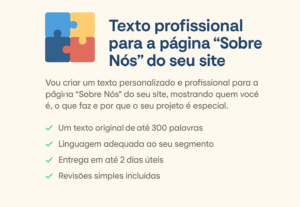 Eu vou Fazer um texto para página Sobre nós de site.