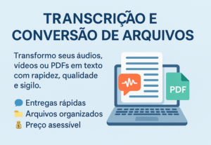 Eu vou Transcrever/converser oque precisar qualquer arquivo
