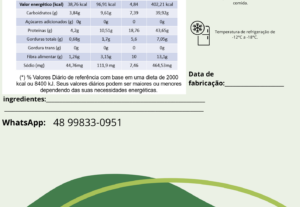 Eu vou fazer a tabela nutricional do seu produto artesanal