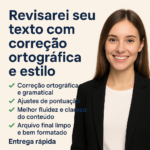 Eu vou fazer a revisão do seu texto em português