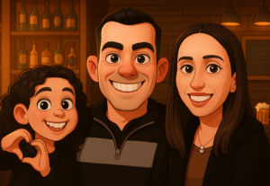 Eu vou criar 3 caricaturas para você com IA.