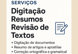 Eu vou digitar, resumir e revisar seus textos