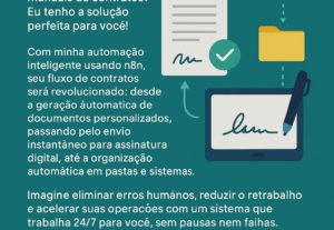 Eu vou automatizar contratos, geração e envio automatizado.