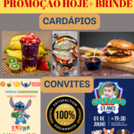Eu vou fazer cardápios, convites, logos e muito mais.