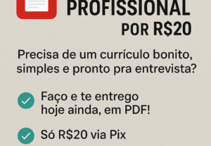 Eu vou criar um currículo profissional pra você