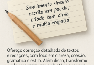 Eu vou Transformar suas ideias e sentimentos em poemas