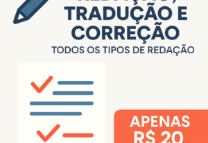 Eu vou fazer revisão de Redação e correção de textos.