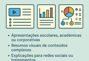Eu vou fazer slides ou infográficos de trabalhos para você