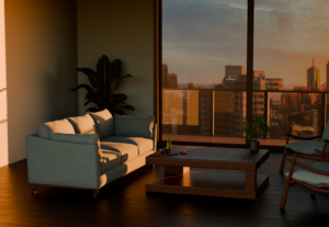 Eu vou fazer ambientes internos como este em 3D
