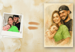 Eu vou criar uma arte em aquarela digital com IA com sua fot...