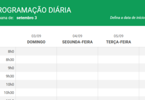 Eu vou criar uma planilha de controle para a sua área