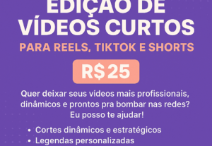 Eu vou fazer edição de vídeos curtos para redes sociais