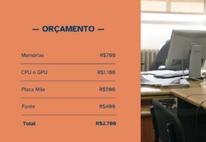 Eu vou fazer um orçamento de computador para você.