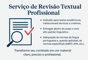 Eu vou fazer Revisão de textos acadêmicos
