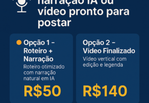 Eu vou Criar seu roteiro com narração IA ou vídeo pronto