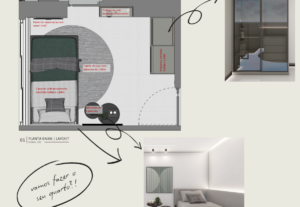 Eu vou elaborar uma planta de layout de um quarto de até 10m...