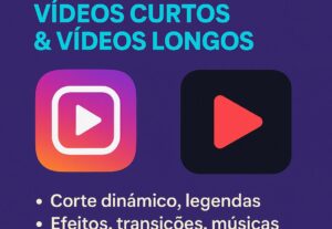 Eu vou fazer Edição de vídeos longos ou vídeos curtos