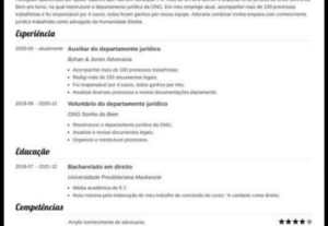 Eu vou Fazer seu currículo na maior dedicação e capricho.