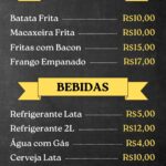 Eu vou fazer cardapios em 24hrs