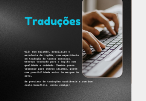 Eu vou traduzir uma dissertação ou texto para o inglês.