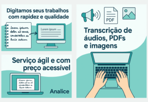 Eu vou Fazer digitação de textos, PDFs e áudios para words