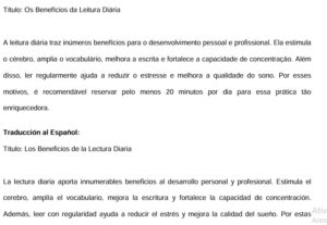 Eu vou traduzir seu texto ou ebook do português para espanho...