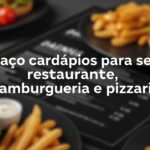 Eu vou fazer um cardápio para seu restaurante