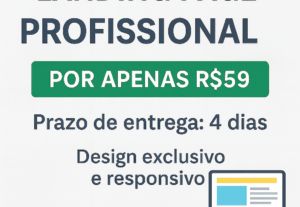 Eu vou criar uma Landing Page profissional em até 4 dias