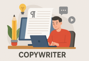 Eu vou fazer revisão de textos e serviços de copywriter
