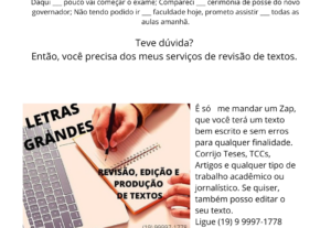 Eu vou fazer a melhor revisão para seu texto.