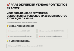 Eu vou criar textos de vendas irresistíveis que convertem.