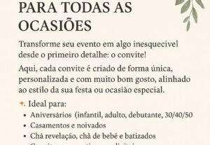 Eu vou criar seu convite personalizado para qualquer ocasião