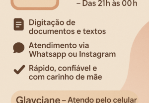 Eu vou Digitar seus textos, receitas e documentos