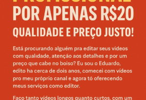 Eu vou fazer Edição de vídeos com qualidade