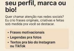 Eu vou Criar  5 frases únicas e impactantes para seu perfil