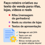 Eu vou fazer roteiro criativo ou texto de venda em até 3h