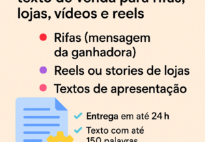 Eu vou fazer roteiro criativo ou texto de venda em até 3h
