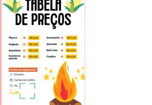 Eu vou fazer sua tabela de preço em 24hr