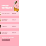 Eu vou criar um cardápio para você em 24hr