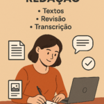 Eu vou Fazer Redação de textos , revisão e transcrição.