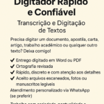Eu vou Digitar o seu serviço
