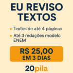 Eu vou revisar os seus textos e redações