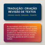 Eu vou criar, corrigir e traduzir com excelência