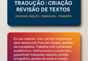 Eu vou criar, corrigir e traduzir com excelência