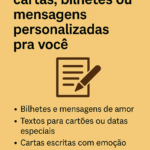 Eu vou digitar textos ou mensagens personalizadas